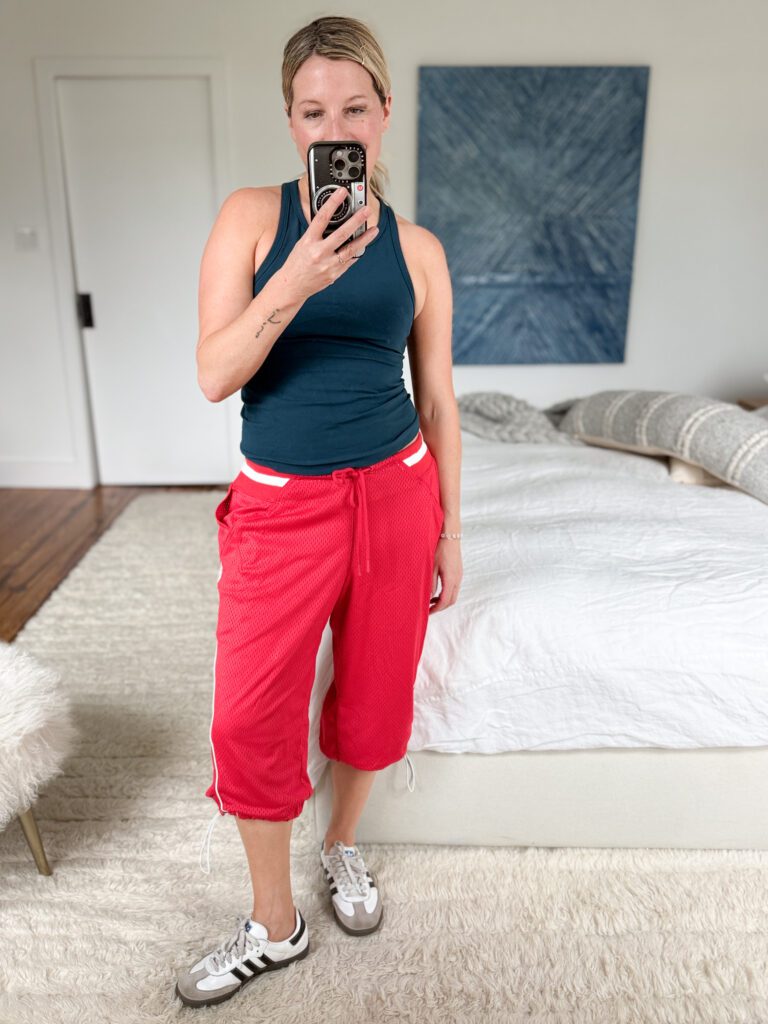 Free People Hot Mesh capri workout pants with cotton lining, a trendy summer alternative to leggings