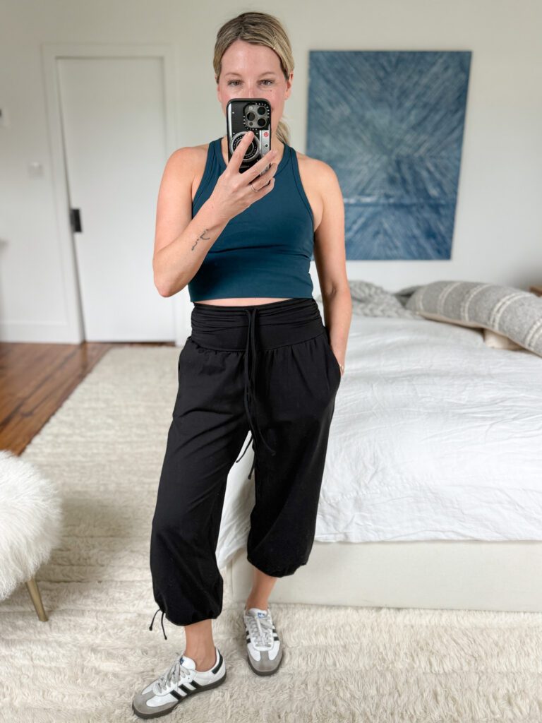 Free People Take It Easy capri workout pants in a legging-like lightweight fabric